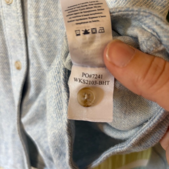 Faherty All Time Shirt Blue Heather Twill Sz XSmall - Picture 7 of 9